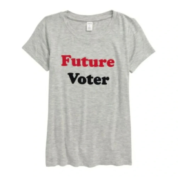 1901 Other - Nordstrom 1901 Girls' Grey Future Voter Graphic T-Shirt size XL